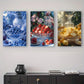 3pcs Abstract Fruit Bowl Vibrant Colorful Metal Print Ready to Hang Art