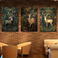 3pcs Floral and Deer Poster Vintage Animal Metal Print Ready to Hang Art