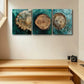 3pcs Annual Ring Design Metal Print Ready to Hang Art