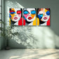 3pcs  The girl in makeup, Classic Decor Metal Print Ready to Hang Art