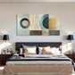 Neutral Tones Golden Accents Wall Art Canvas Office Home Room Framed 80x45cm