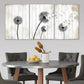 3pcs Dandelion Modern Bohemian Panel Effect Metal Print Ready to Hang Art