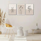 3pcs Artistic Expression Floral Line Art Metal Print Ready to Hang Art
