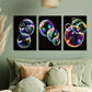 3pcs Soap Bubble Art on a Black Background Metal Print Ready to Hang Art