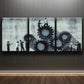 3pcs Luxurious Mechanical System Metal Print Ready to Hang Art