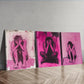 3pcs Pink Distressed Woman Wall Art Set Canvas Framed 40x60cm - High Quality Print 100% Australian Made Wall Canvas Ready to Hang