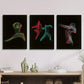 3pcs Attractive dance art with neon lines  Metal Print Ready to Hang Art