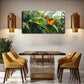 Vibrant Orange Butterfly Green Wall Art Canvas Office Home Room Framed 120x60cm