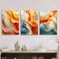 3pcs Modern Abstract Gradient Metal Print Ready to Hang Art
