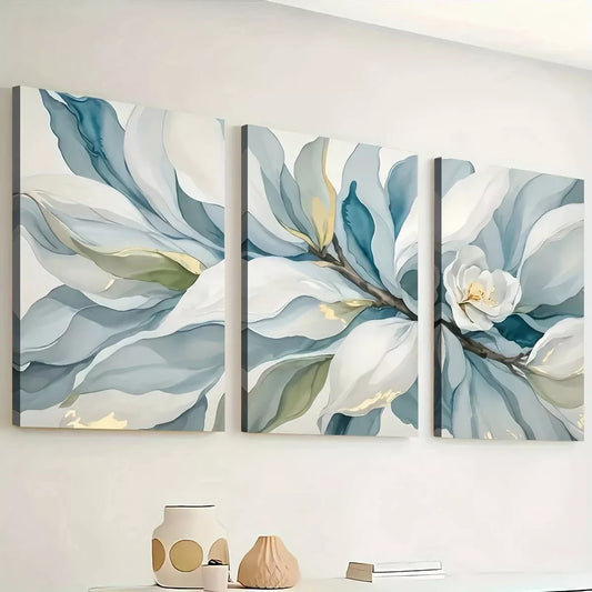 3pcs Modern Artistic Abstract Floral Landscape Wall Art Set Canvas Framed 40x60cm - High Quality Print 100% Australian Made Wall Canvas Ready to Hang