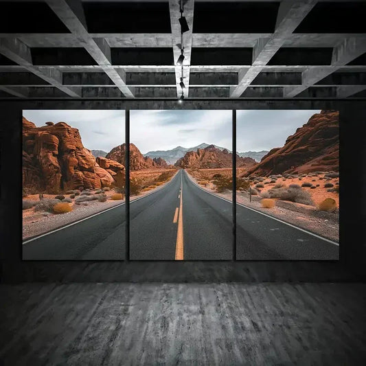 3pcs Red Rock Canyon Mountain Range Metal Print Ready to Hang Art