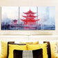 3pcs  Chinese-style tower Art Painting Metal Print Ready to Hang Art
