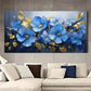Abstract Blue Daffodil Wall Art wall canvas office home room framed 120x60cm