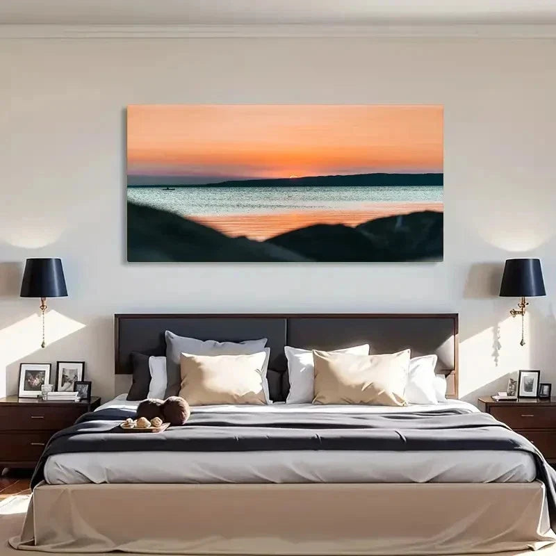 Natural Scenery Under Orange Wall Art Canvas Office Home Room Framed 120x60cm