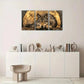 3pcs Golden and Black Design Native American Metal Print Ready to Hang Art