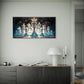 Glowing Glass Chess Pieces Modern Wall Art Canvas Office Home Framed 120x60cm