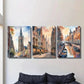 3pcs Watercolor landscape with cathedral Metal Print Ready to Hang Art