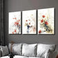 3pcs Plant and Flower Illustration in Vase Wall Art Set Canvas Framed 40x60cm - High Quality Print 100% Australian Made Wall Canvas Ready to Hang