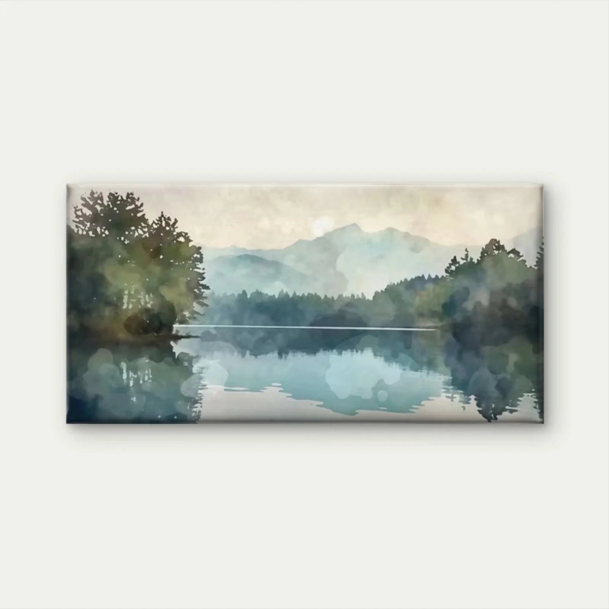 Serene Mountain & Forest Wall Art Canvas Office Home Room Framed 120x60cm