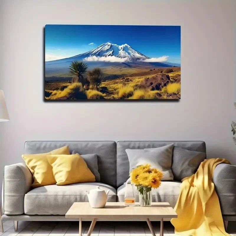 Majestic Mountain Landscape Wall Art Canvas Office Home Room Framed 80x45cm