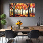 Modern Abstract Forest Nature Wall Art Canvas Office Home Room Framed 80x45cm