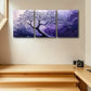 3pcs Purple and White Tree Metal Print Ready to Hang Art