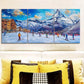 3pcs Winter Ski Resort Scene, Metal Print Ready to Hang Art