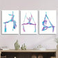 3pcs  Aerial lady silk art silk yoga silhouette  Metal Print Ready to Hang Art