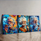 3pcs  Vibrant Clay Old Man Trio Colorful  Wall Art Set Canvas Framed 40x60cm - High Quality Print 100% Australian Made Wall Canvas Ready to Hang
