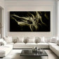 Modern Abstract Stone Black Wall Art Canvas Office Home Room Framed 80x45cm