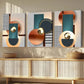 3pcs Vibrant Fantasy Modern Gold & Blue Rounds Wall Art Set Canvas Framed 40x60cm - High Quality Print 100% Australian Made Wall Canvas Ready to Hang
