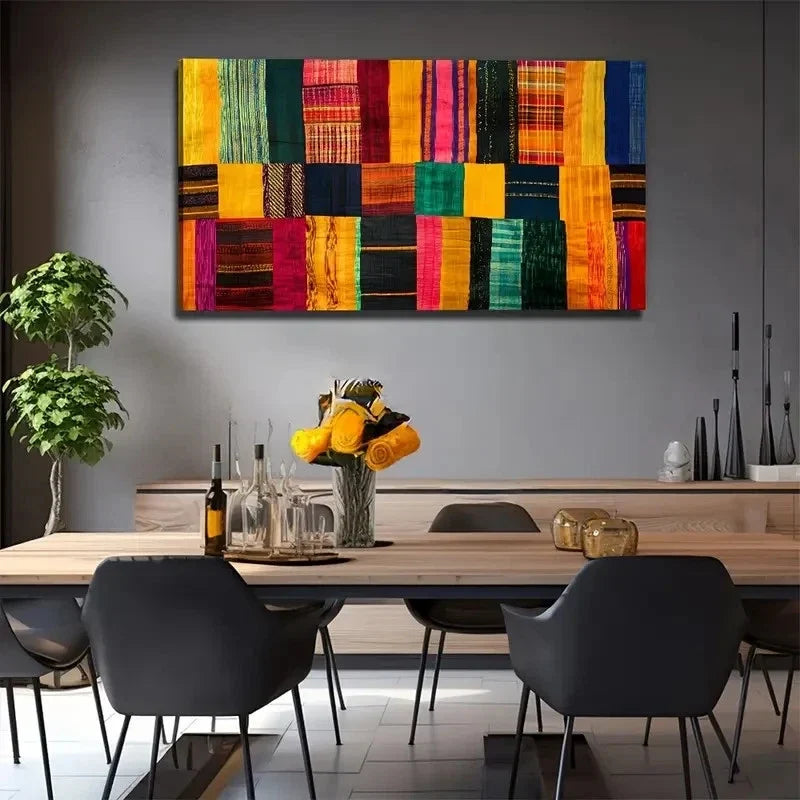 Textile Fabric Suitable Wall Art Canvas Office Home Room Framed 120x60cm