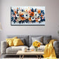 Vibrant Watercolor Flowers Wall Art canvas office home room framed 120x60cm