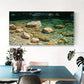 River Rocks Sunlit Water Scene Wall Art Canvas Office Home Room Framed 120x60cm
