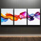 3pcs Colourful Waves Pink Stunning Golden Metal Print Ready to Hang Art