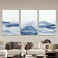 3pcs Abstract Navy Blue Painting Minimalist Poster Metal Print Ready to Hang Art