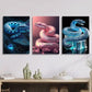 3pcs  Snake animal statue, glowing snake Metal Print Ready to Hang Art