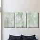 3pcs green and white abstract painting Metal Print Ready to Hang Art