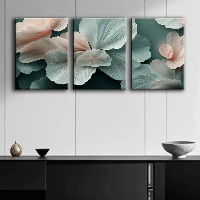 3pcs Green and White Shaded Circles Perfect Wall Art Set Canvas Framed 40x60cm - High Quality Print 100% Australian Made Wall Canvas Ready to Hang