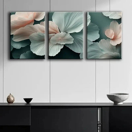3pcs Green and White Shaded Circles Perfect Wall Art Set Canvas Framed 40x60cm - High Quality Print 100% Australian Made Wall Canvas Ready to Hang