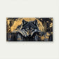 Abstract Wolf Wall Art Canvas Office Home Room Framed 80x45cm