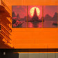 3pcs Pagoda and Moon Canvas Framed 40x60cm - High Quality Print 100% Australian Made Wall Canvas Ready to Hang