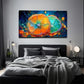 Impressive Orange Cut Wall Art Canvas Office Home Room Framed 80x45cm