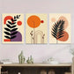 3pcs Vibrant Geometric & Botanical Design Metal Print Ready to Hang Art
