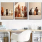 3pcs Featuring Solid Patterned Ceramic Bottle  Wall Art Set Canvas Framed 40x60cm - High Quality Print 100% Australian Made Wall Canvas Ready to Hang