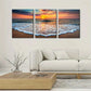 3pcs Sunrise Ocean Waves Scenery Beach Metal Print Ready to Hang Art