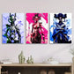 3pcs  Abstract Female Characters in Traditional Metal Print Ready to Hang Art Metal Print Ready to Hang Art