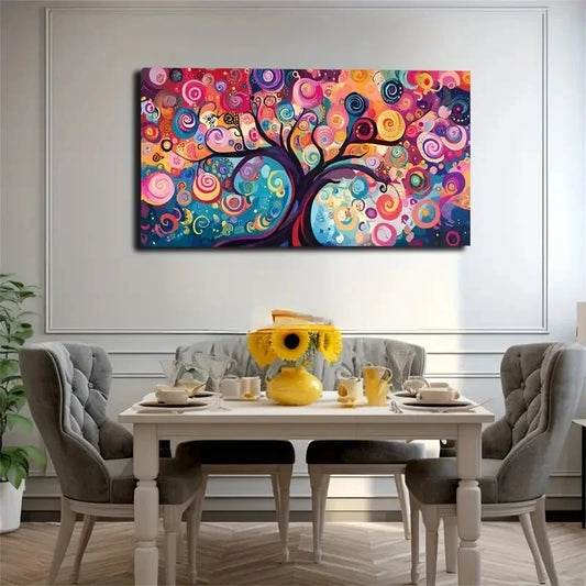 Vibrant Abstract Nature Spiral Wall Art Canvas Office Home Room Framed 120x60cm