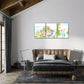 3pcs Watercolor Style Seaside Landscape Art Metal Print Ready to Hang Art
