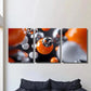 3pcs Orange White Black Balls Reflective Wall Art Set Canvas Framed 40x60cm - High Quality Print 100% Australian Made Wall Canvas Ready to Hang